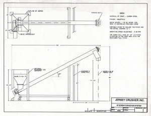 Drawing of a 6 inch screw conveyor.